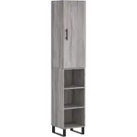 vidaXL Hoge kast 34,5x34x180 cm bewerkt hout grijs sonoma eikenkleurig