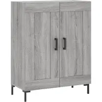 vidaXL Dressoir 69,5x34x90 cm bewerkt hout grijs sonoma eikenkleurig