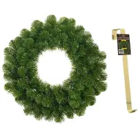 Mica Decorations Groene kerstkransen/deurkransen 45 cm met gouden hanger - Kerstkransen