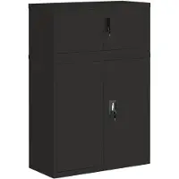 vidaXL Archiefkast 90x40x130 cm staal zwart