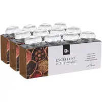 Excellent houseware Kruidenpotjes/voorraadpotjes - 12 stuks - glas - 150 ml - Voorraadpot
