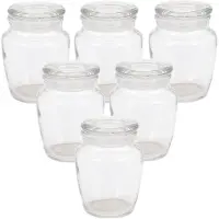 Excellent houseware Kruidenpotjes/voorraadpotjes - 18x stuks - glas - transparant - 150 ml - Voorraadpot