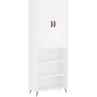 vidaXL Hoge kast 69,5x34x180 cm bewerkt hout wit