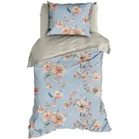 Satin d'or Dekbedovertrek Charlotte Blue Satijn-140 x 200 / 220 cm | 1-Persoons