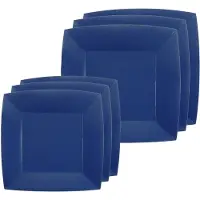 SANTEX Feestbordjes set - 40x stuks - donkerblauw - 18 cm en 23 cm - Feestbordjes