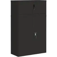 vidaXL Archiefkast 90x40x145 cm staal zwart