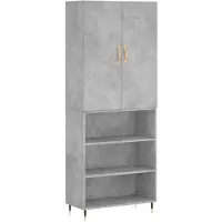 vidaXL Hoge kast 69,5x34x180 cm bewerkt hout betongrijs