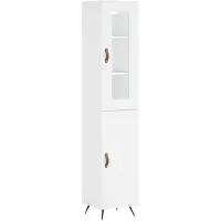 vidaXL Hoge kast 34,5x34x180 cm bewerkt hout wit