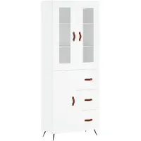 vidaXL Hoge kast 69,5x34x180 cm bewerkt hout wit