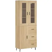 vidaXL Hoge kast 69,5x34x180 cm bewerkt hout sonoma eikenkleurig