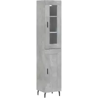 vidaXL Hoge kast 34,5x34x180 cm bewerkt hout betongrijs