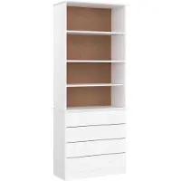 vidaXL Boekenkast met lades ALTA 77x35x186,5 cm massief grenenhout wit