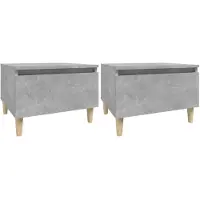 vidaXL Bijzettafels 2 st 50x46x35 cm bewerkt hout betongrijs