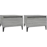 vidaXL Bijzettafels 2 st 50x46x35 cm bewerkt hout grijs sonoma eiken