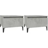 vidaXL Bijzettafels 2 st 50x46x35 cm bewerkt hout betongrijs