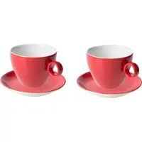 Maastricht porselein Cappuccinokop en schotel Bart Colour Cafe 23 cl 15 cm Rood Porselein 2 stuks