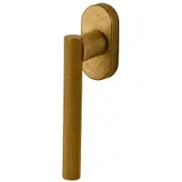 Hardbrass Raamkruk draaikiep Mila ovaal - messing getrommeld