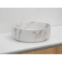 Riho Livit waskom rond 35x11cm wit marmer