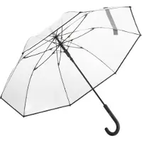 FARE Transparante paraplu - Ø 105 cm - Automatisch openend - Winddicht - Polyethyleen/Kunststof/Staal - Zwart/ Transparant
