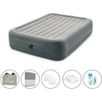 Intex luchtbedset - 2-Persoons - 152 x 203 x 46 cm - Grijs - Met Ingebouwde pomp + Accessoires