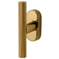 Hardbrass Raamkruk draaikiep T-model Mila ovaal - messing ongelakt