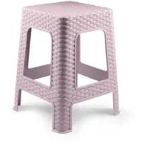 Forte Plastics PlasticForte Keukenkrukje/opstapje - rotan - roze - kunststof - 36 x 36 x 45 cm - Huishoudkrukjes