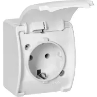 ORNO Buiten wandcontactdoos opbouw - Wandstopcontact 1-voudig IP44 - Buitenstopcontact Schuko - Wit