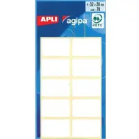 Agipa witte etiketten in etui ft 20 x 32 mm (b x h), 70 stuks, 10 per blad - 6 stuks