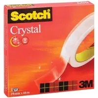 Scotch Plakband Crystal Clear 600 Transparant 19 mm (B) x 66 m (L) Cellulose