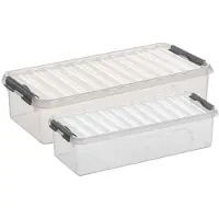 Sunware Opberg boxen set van 4x stuks in 3.5L en 6.5L kunststof met deksel - Opbergbox