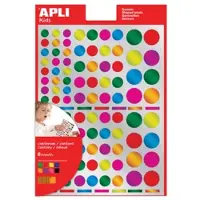 APLI Kids stickers, cirkel, blister met 624 stuks in geassorteerde metallic kleuren en groottes - 3 stuks