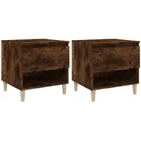 vidaXL Nachtkastjes 2 st 50x46x50 cm bewerkt hout gerookt eikenkleurig