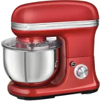ProfiCook keukenmachine voor het bakken | Deegkneder met een inhoud van 5 liter en een krachtige 1200W motor | Inclusief haak en garde | Retro deegkneder met spatel en vulopening - PC KM 1197, rood