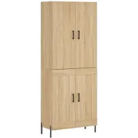 vidaXL Hoge kast 69,5x34x180 cm bewerkt hout sonoma eikenkleurig