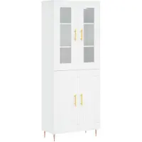 vidaXL Hoge kast 69,5x34x180 cm bewerkt hout wit