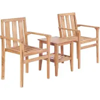 vidaXL 3-delige Bistroset massief teakhout