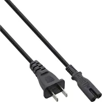 InLine Stroomkabel met rechte C7 plug en rechte Chinese (type A) stekker - 2x 0,75mm / zwart - 1,8 meter