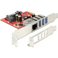 DeLOCK PCI Express Card to 3 x external USB 5 Gbps + 1 x external Gigabit LAN - Low Profile Form Factor