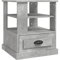 vidaXL Bijzettafel 50x50x60 cm bewerkt hout betongrijs