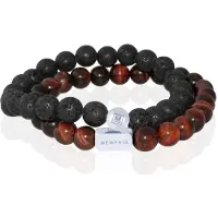 Memphis DUO Kralenarmbanden set "Red Tiger"-19cm