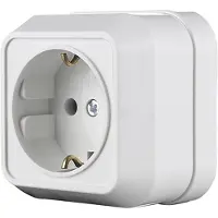 Makel Stopcontact 45108 – Wandcontactdoos – Opbouw – Randaarde - Wit