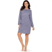 Comtessa Blauw gestreepte dames nachthemd - Blauw - Maat - 42