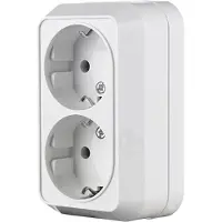Makel Dubbel Stopcontact 45182 – Wandcontactdoos – Opbouw – Randaarde - Wit