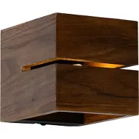 QAZQA Landelijke wandlamp walnoot hout 9,7 - Transfer Groove