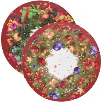 Excellent houseware Christmas Decoration kerstdiner onderborden -8x - 33 cm -kunststof - kerst thema