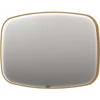 Ink SP31 Spiegel 120x80cm - Directe LED Verlichting Rondom - Geborsteld Mat Goud - Glas - Rechthoekig - Spiegels - Badkamerspiegels - 8718835163600