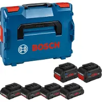 Bosch Professional 18 V Accuset Gereedschapsaccu - BITURBO - 4x ProCORE18V 4.0 Ah + 2x ProCORE18V 8.0 Ah - in L-BOXX