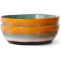 HK Living 70's pastabord Ø19,5 cm 2-pack Golden hour