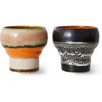 HK Living 70's lungo mok 24 cl 2-pack Basalt