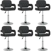 vidaXL Eetkamerstoelen draaibaar 6 st kunstleer zwart